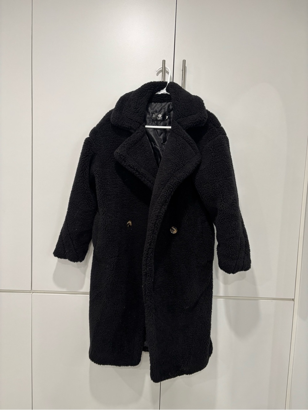 Black Teddy Long Coat - Women